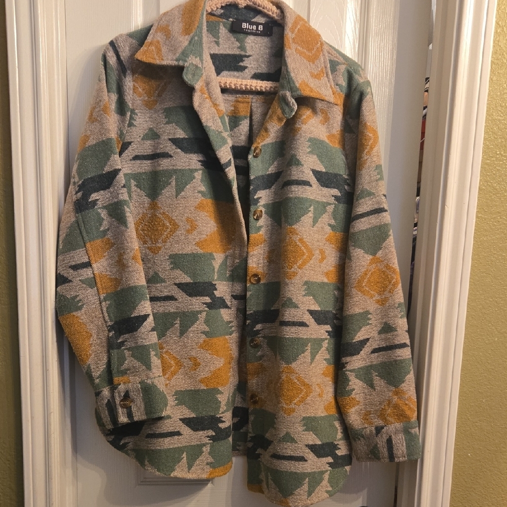 Women's Shacket - Green and Gold